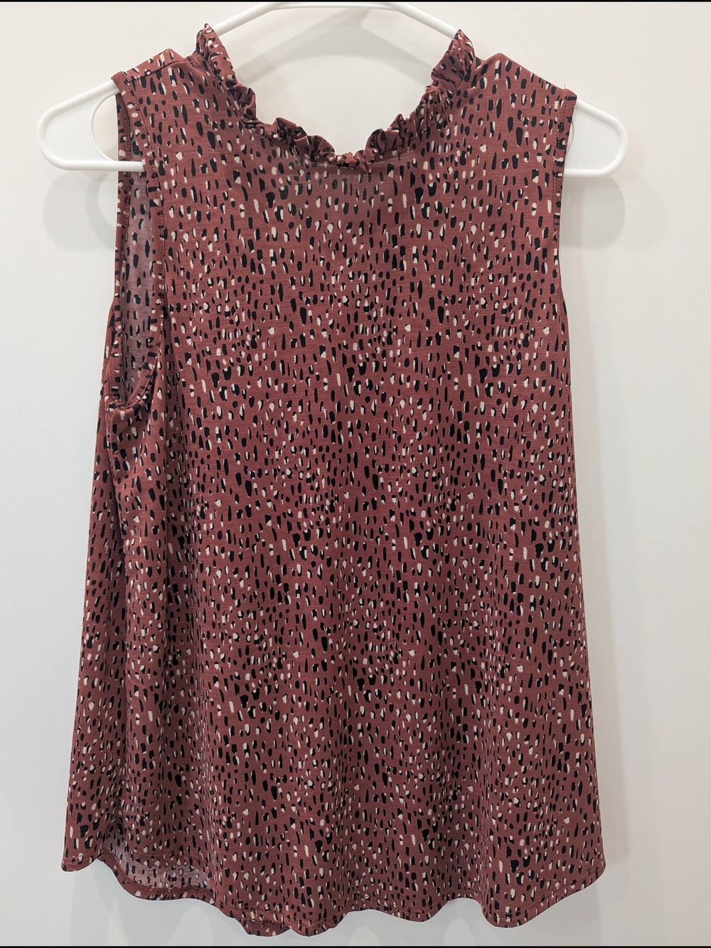mts Pink Rust Leopard Print Top